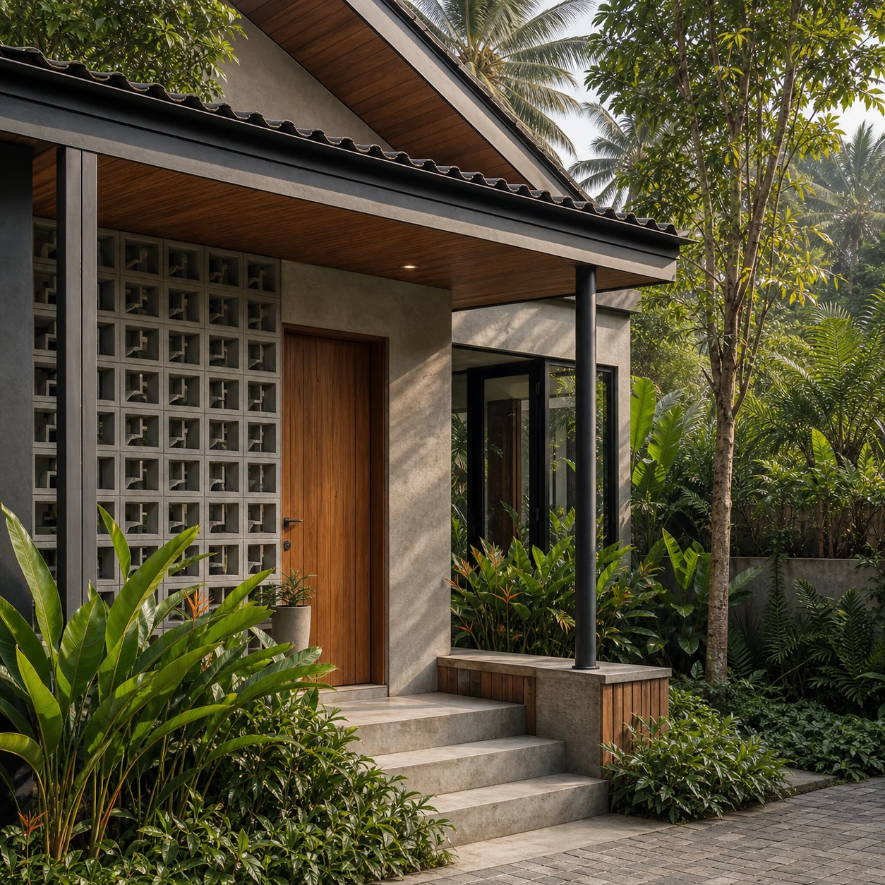 Rumah tropis modern yang telah direnovasi di Bogor