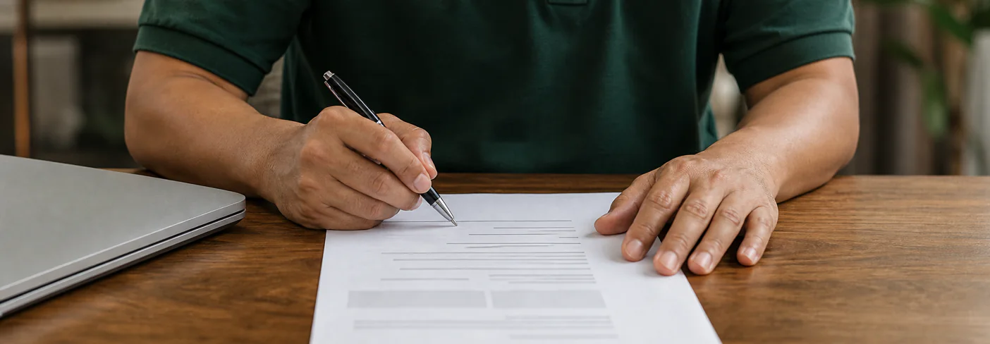 Penawaran properti tertulis yang sedang ditinjau